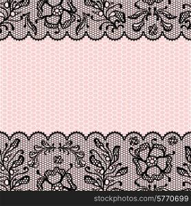 Vintage lace frame ornamental flowers. Vector texture.
