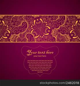 Vintage Lace Ornament Card with words your text here vector illustration