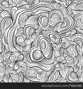 Vintage line art abstract decorative nature ornamental seamless pattern. Vintage line art abstract nature ornamental seamless pattern