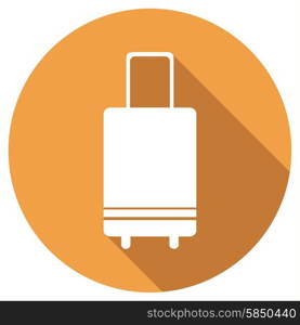 Vintage Luggage vector icon in flat design with long shadows
