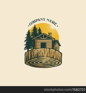 Vintage lumber woodworking logo