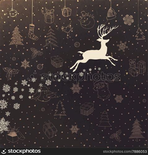 Vintage Merry Christmas Card Design