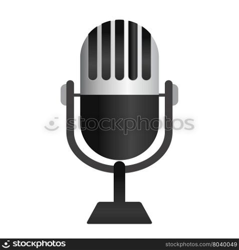vintage microphone. flat vintage microphone theme vector art illustration
