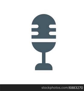 vintage microphone, icon on isolated background