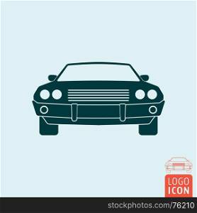 Vintage muscle car icon. American retro automobile symbol. Vector illustration.. Vintage muscle car icon