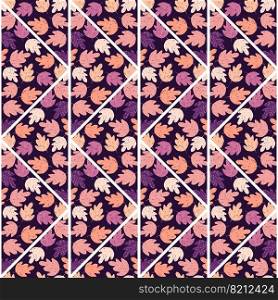 Vintage oak mosaic seamless pattern. Maple foliage endless wallpaper. Botanical backdrop tile. Designed for fabric design, textile print, wrapping, cover. Vector illustration. Vintage oak mosaic seamless pattern. Maple foliage endless wallpaper. Botanical backdrop tile.