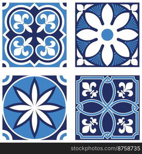 Vintage Ornamental Pattern in tones of blue.