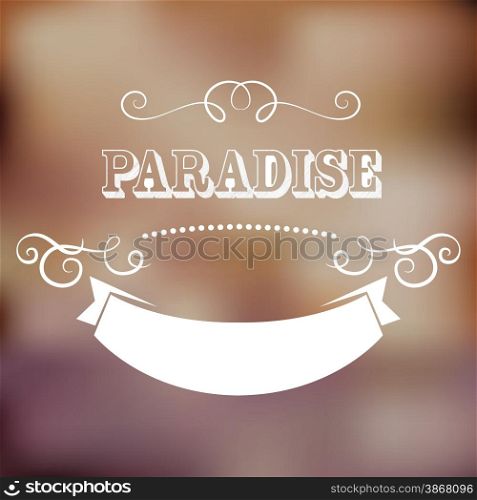 Vintage paradise poster, with gradient mesh, vector illustration
