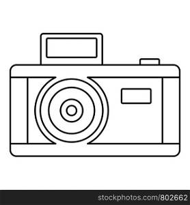 Vintage photo camera icon. Outline vintage photo camera vector icon for web design isolated on white background. Vintage photo camera icon, outline style