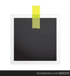 Vintage photo frame with adhesive tape. Retro Photo Frame Template for your photo. Stock vector illustration