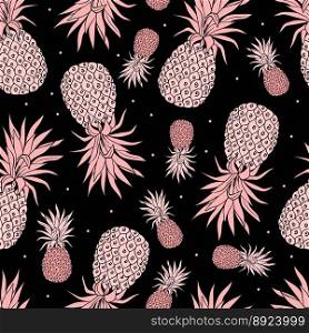 Vintage pineapple seamless pattern vector image