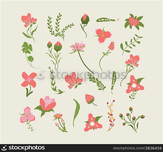 vintage pink floral set