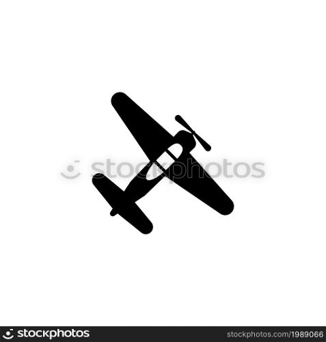 Vintage Plane, Retro Biplane, Old Airplane. Flat Vector Icon illustration. Simple black symbol on white background. Plane Retro Biplane Old Airplane sign design template for web and mobile UI element. Vintage Plane, Retro Biplane, Old Airplane. Flat Vector Icon illustration. Simple black symbol on white background. Plane Retro Biplane Old Airplane sign design template for web and mobile UI element.