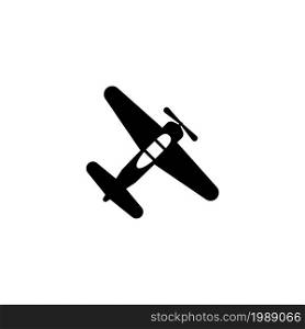 Vintage Plane, Retro Biplane, Old Airplane. Flat Vector Icon illustration. Simple black symbol on white background. Plane Retro Biplane Old Airplane sign design template for web and mobile UI element. Vintage Plane, Retro Biplane, Old Airplane. Flat Vector Icon illustration. Simple black symbol on white background. Plane Retro Biplane Old Airplane sign design template for web and mobile UI element.
