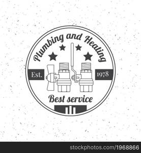 Vintage Plumbing, Heating Services logo, labels and badges. Stylish Monochrome design.For your company. Corporate identity concept, business sign template.