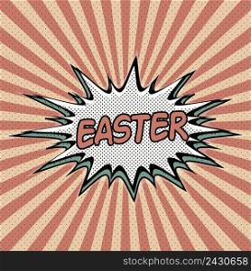 Vintage pop art background Easter, vector