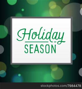 Vintage poster for Christmas and New Year holidays on festive defocused background. Vector illustration.