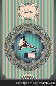 Vintage poster with gramophone