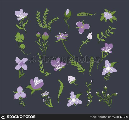 vintage purple floral set