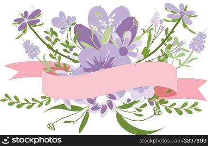 vintage purple flowers, Cute floral bouquet