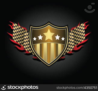 vintage race emblem vector illustration