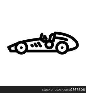 vintage racing car vehicle line icon vector. vintage racing car vehicle sign. isolated contour symbol black illustration. vintage racing car vehicle line icon vector illustration