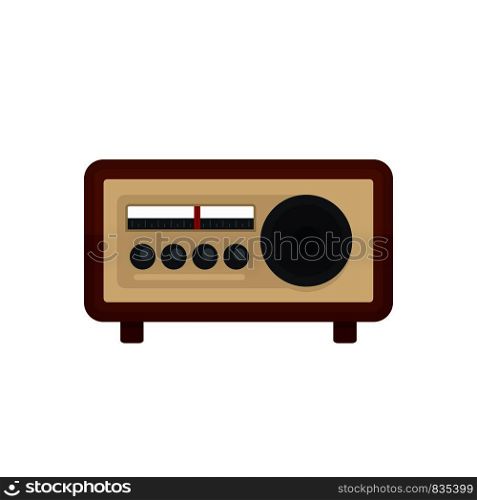 Vintage radio icon. Flat illustration of vintage radio vector icon for web isolated on white. Vintage radio icon, flat style