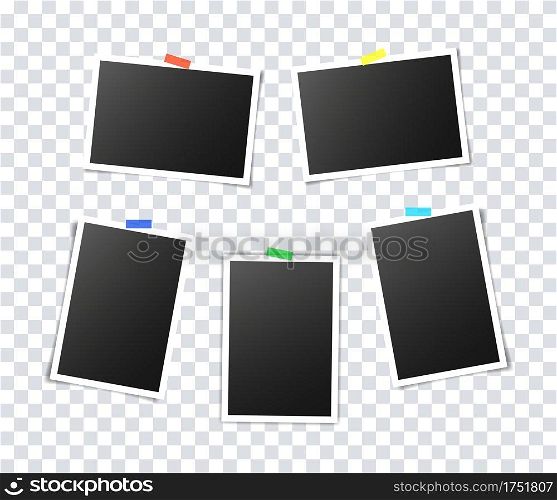 Vintage realistic photo frame. Vector isolated mockup templates. Realistic retro photo frames. Stock vector. EPS 10