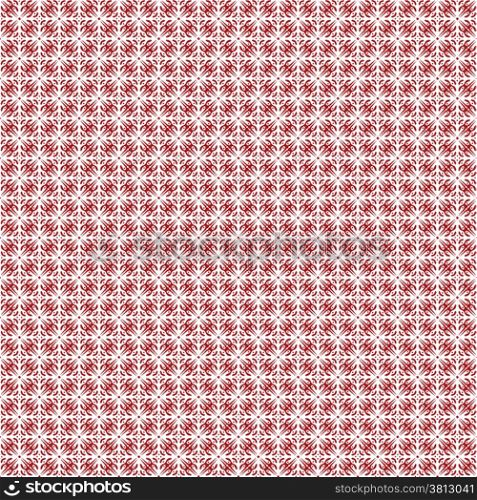 Vintage red and white snowflake seamless pattern. Good idea for textile, wrapping, wallpaper or cloth design. Christmas background. Vintage illustration.
