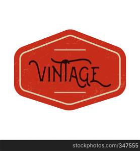 Vintage red label on a white background. Vintage red label