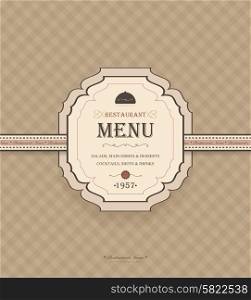Vintage Restaurant Menu With Chequered Background And Title Inscription