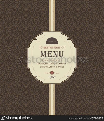 Vintage Restaurant Menu With Ornate Background And Title Inscription