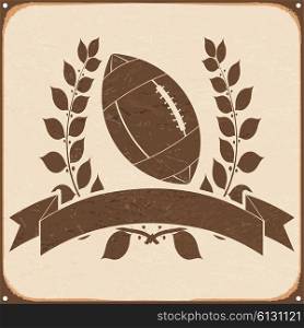Vintage retro background with rugby. Vector illustration