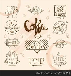 Vintage retro coffee calligraphic st&for cafe restaurant menu design vector illustration