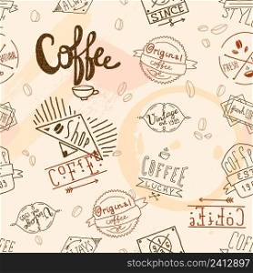 Vintage retro coffee st&seamless pattern for cafe restaurant wallpaper design vector illustration
