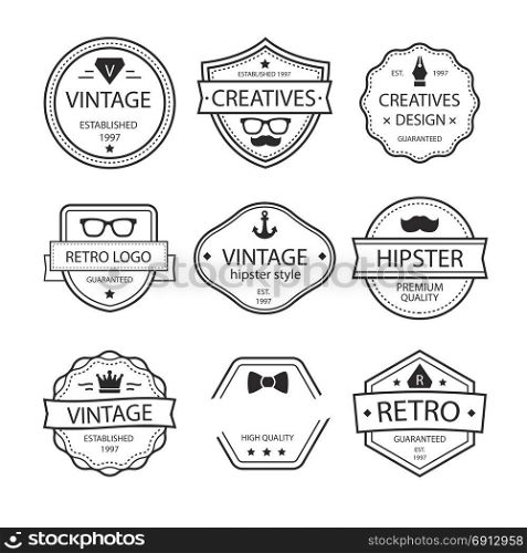 vintage retro emblem badge set