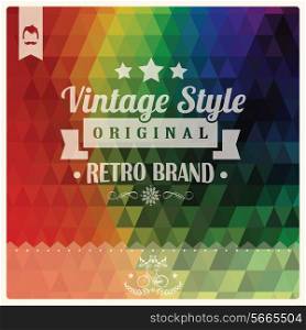 Vintage retro hipster label, typography, geometric design elements, vector illustration