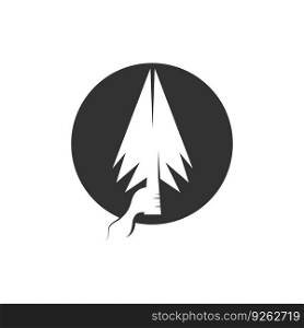 Vintage Retro Rustic Native Arrowhead Spear for Arrow Hunting Hipster Logo Design