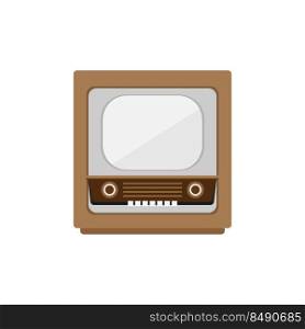 Vintage retro theme of electronics television flat design icon logo illustration