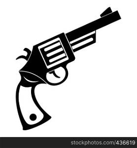 Vintage revolver icon in simple style isolated on white background vector illustration. Vintage revolver icon, simple style