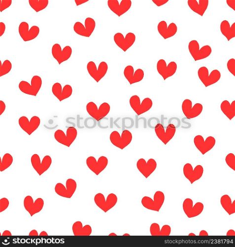Vintage romantic red hearts. Seamless vector pattern. Seamless vector pattern with red hearts