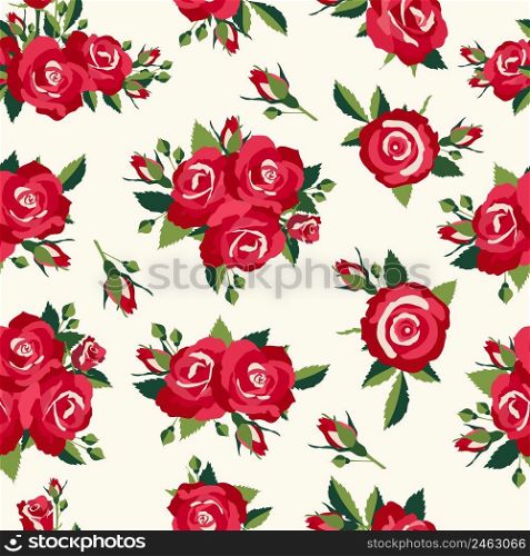 Vintage roses pattern, background in retro style for love design