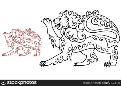 Vintage royal lion for heraldry or tattoo design