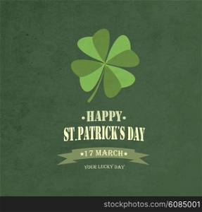 Vintage Saint Patrick&rsquo;s Day Background With Clover And Title Inscription