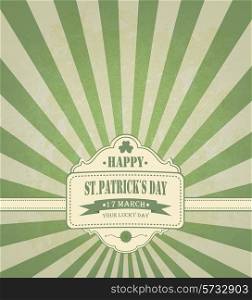 Vintage Saint Patrick&rsquo;s Day Background With Leaf And Title Inscription