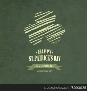 Vintage Saint Patrick&rsquo;s Day Background With Leaf And Title Inscription