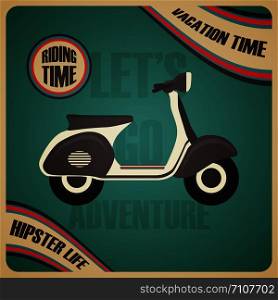 vintage scooter poster, vacation time