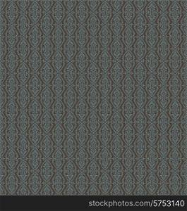 Vintage Seamless Blue Floral Pattern On A Brown Background