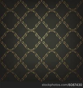 Vintage Seamless Gold Pattern With Clipping Mask