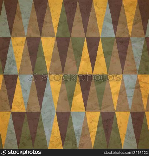 vintage seamless pattern of colored triangles worn